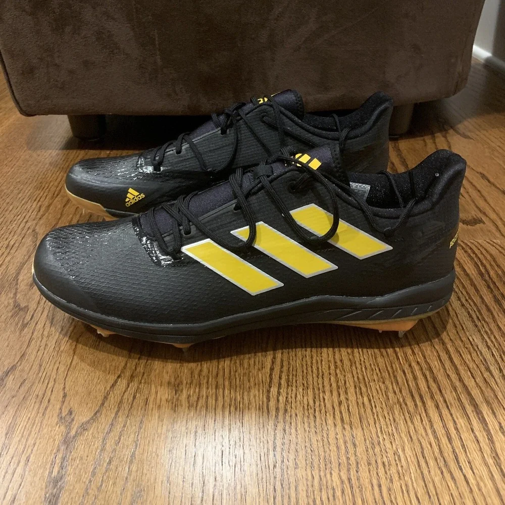 Adidas Adizero Afterburner 8 Black Metal Baseball Cleats Men's Size 13.5 H00974
